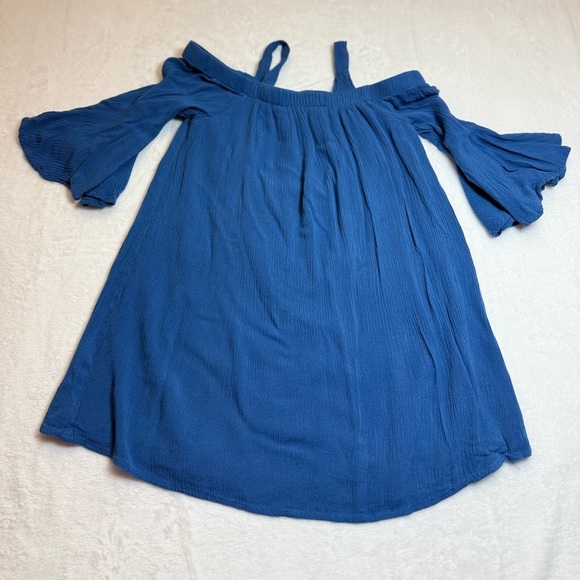 GB Girls Elegant Blue Off-Shoulder Dress - Picture 1 of 6